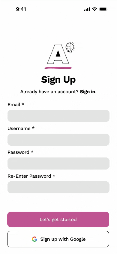sign up to privacy policy consent screen for aware.ai